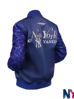 Close view of Shop NFL New York Yankees Show Time Satin & Sequin Jacket For Women