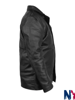 Close view of Tobias Santelmann Harry Hole TV-Series Jo Nesbo’s Detective Hole 2026 Black Leather Jacket