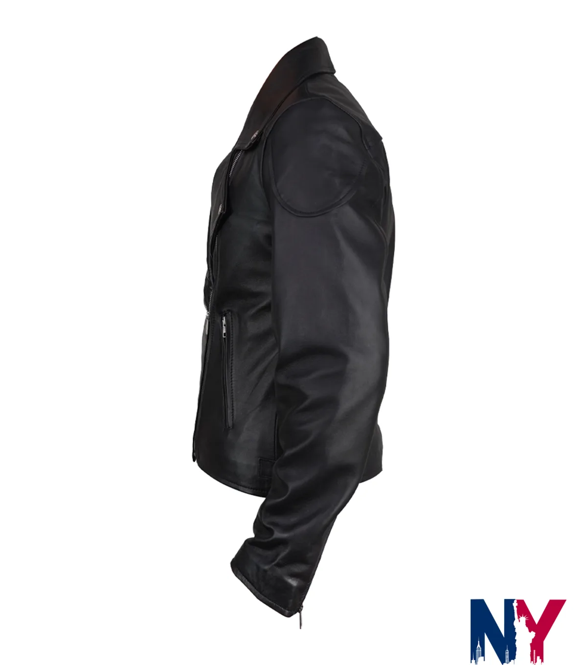 Close view of Tracy Spiridakos TV-Series Anna Pigeon 2026 Anna Pigeon Black Biker Leather Jacket
