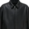 Close view of WILDSIDE x The Weeknd AFTER HOURS TIL DAWN Black Leather Jacket