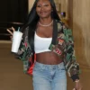 Dana Evans Camo Bomber Cropped Jacket