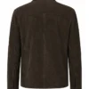 Dark Brown Suede Shirt Jacket Back