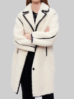 Dark Matter 2024 Tiff Abreu White Shearling Coat For Sale