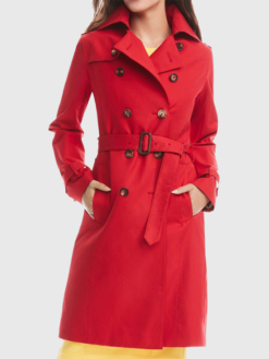Dark Matter Alice Braga Double Breasted Red Trench Coat