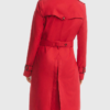 Dark Matter Alice Braga Double Breasted Red Trench Coat Back