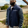 Davido Navy Blue Martell Varsity Jacket