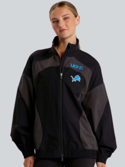 Detroit Lions lululemon Women's Black Ventilated Oversized Track Jacket