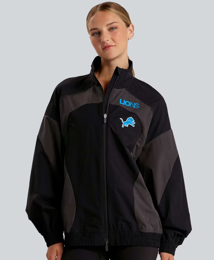 Detroit Lions lululemon Women's Black Ventilated Oversized Track Jacket