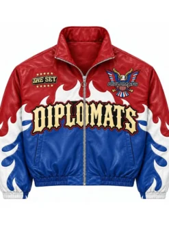 Diplomats Leather Full Zip Up Track Jacket