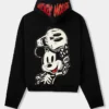 Disney Mickey & Friends Shoe Palace Skeleton Black Fleece Zip-Up Hooded Jacket back view