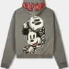 Disney Mickey & Friends Shoe Palace Skeleton Grey Fleece Zip-Up Hooded Jacket back view