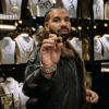 Drake-FOMO-2026-Show-Off-Jewellry-Room-Brown-Shearling-Leather-Jacket-Front