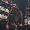 Drake-Show-Off-Jewellry-Room-Shearling-Leather-Jacket