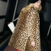 Fashion Show Elle Fanning Leopard Print Coat