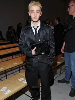 Fendi Show Milan Fashion Week Bang Chan Black Long Jacket