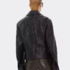 Ferrari Black Leather Blouson Jacket Back