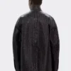 Ferrari Black Leather Crocodile Style Blouson Jacket Back