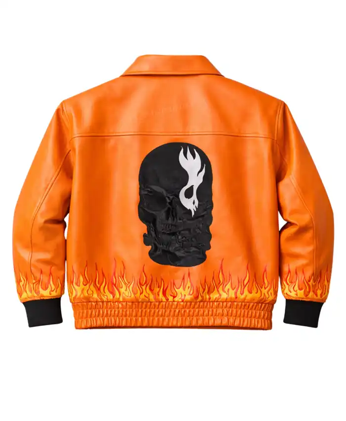 Flame-Style-Skull-Embroidered-Orange-Bomber-Leather-Jacket-For-Men-and-Women