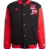 Football Club Bayern Munich 24-25 Adidas Black And Red Varsity Jacket front view
