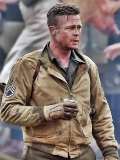Fury Brad Pitt Military Bomber Jacket