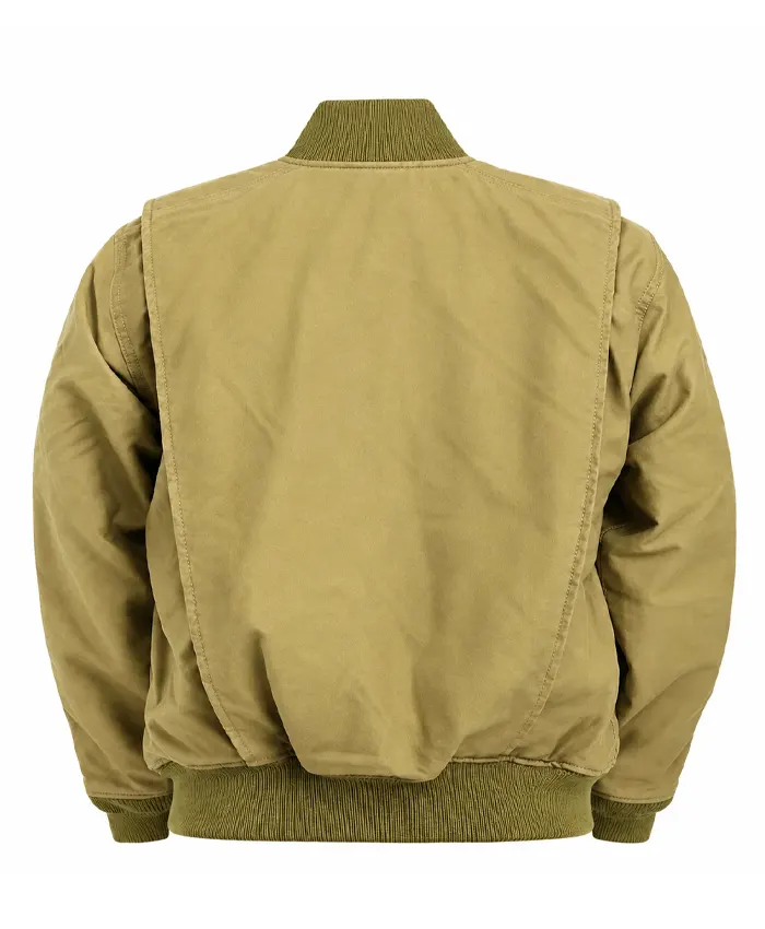 Fury Brad Pitt Military Bomber Jacket Back