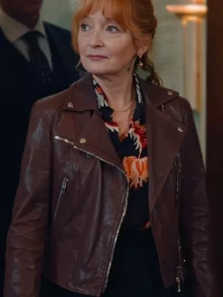 Get Now Marble Hall Murders Susan Ryeland Biker Style Leather Jacket Sale