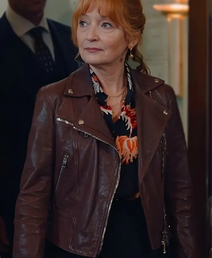 Get Now Marble Hall Murders Susan Ryeland Biker Style Leather Jacket Sale