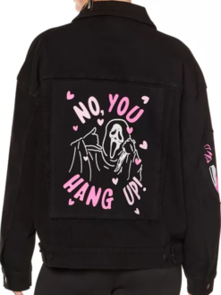 Ghost Face Denim Jacket Black