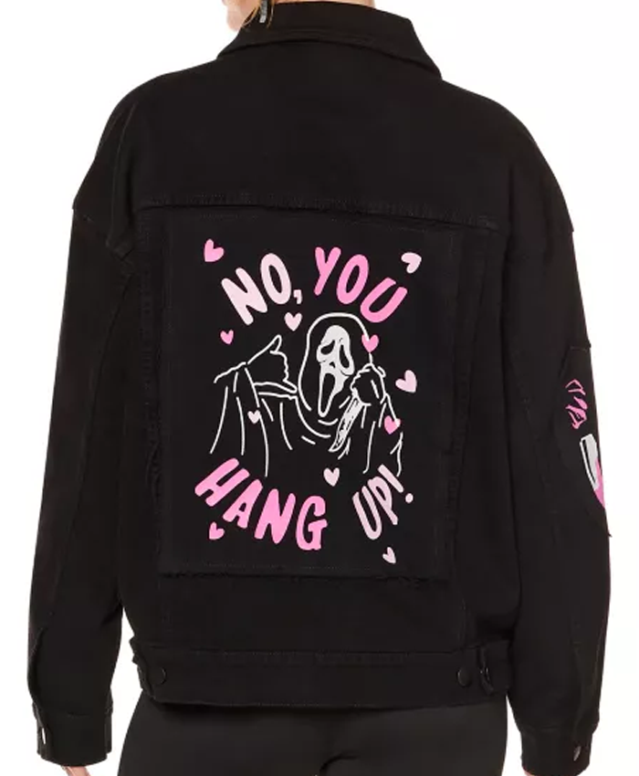 Ghost Face Denim Jacket Black