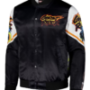Ghost Rider Chalk Line Fanimation Black And White Full-Snap Satin Varsity Jacket