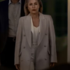 Gillian Anderson Animals Movie Off-White Wool Trench Coat