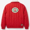 Grab 1987 Gucci Red Puffer Parachute Chevron Track Quilted Jacket back view