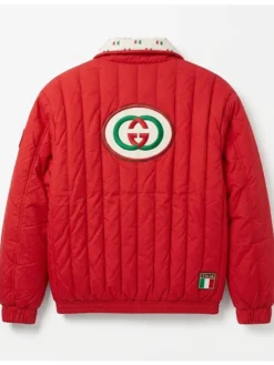 Grab 1987 Gucci Red Puffer Parachute Chevron Track Quilted Jacket back view