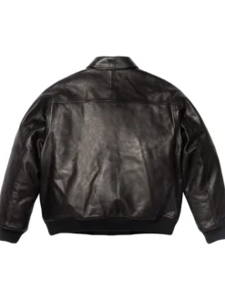 Grab Supreme x A.PRESSE Fall Winter 2026 Black Leather Jacket back view