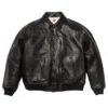 Grab Supreme x A.PRESSE Fall Winter 2026 Black Leather Jacket front view