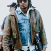 Grant Delpit Arrival Cleveland Browns Distressed Brown Bomber Leather Jacket front view