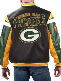 Green-Bay-Packers-Black-Varsity-Leather-Jacket