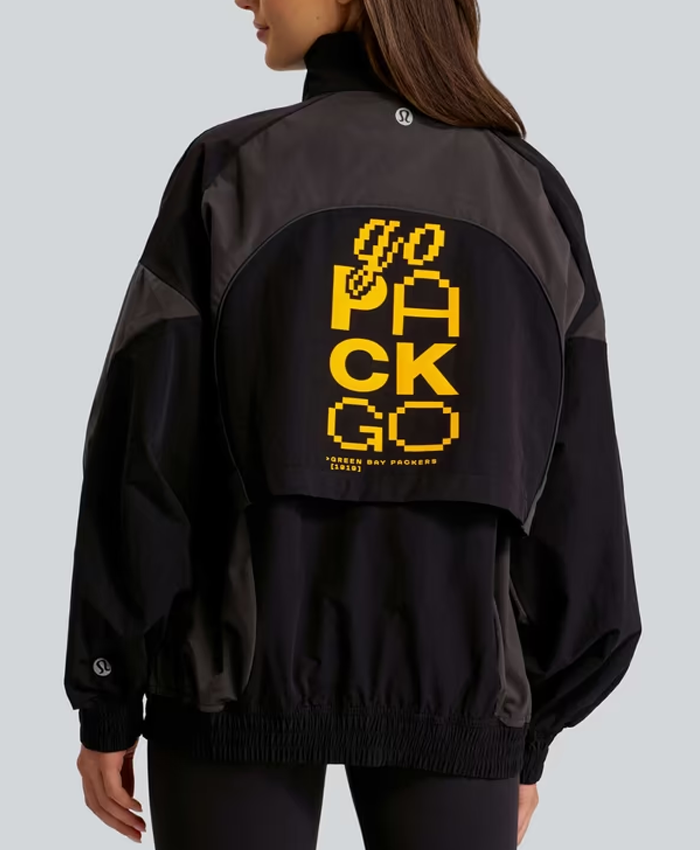 Green Bay Packers lululemon Black Ventilated Jacket Back