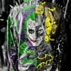 Halloween Batman Vs Joker Watch The World Burn Punk Black Leather Biker Jacket back view