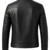 Halloween Black Leather Gold Devil Skull Logo Jacket Back
