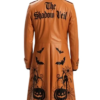 Halloween Pumpkin Leather Long trench Coat