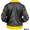 Halloween X-Men 97 Rogue Black And Yellow Cropped Leather Cosplay Costume Jacket back view