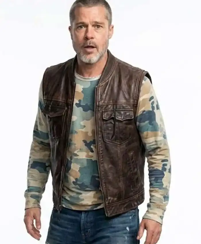 Heart-of-the-Beast-2026-Brad-Pitt-Brown-Vest