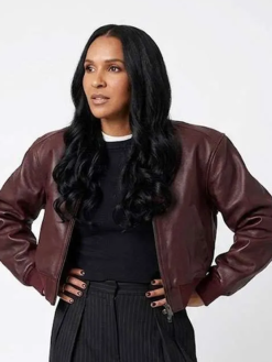 Honest-Renovations-S04-Lizzy-Mathis-Burgundy-Leather-Jacket