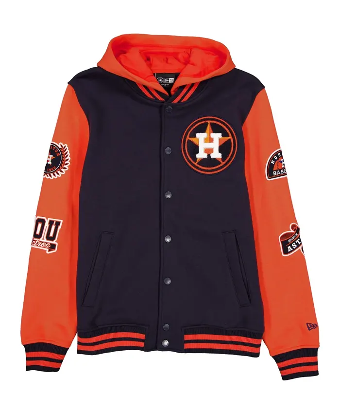 Houston Astros Throwback Patch Letterman Varsity Jacket