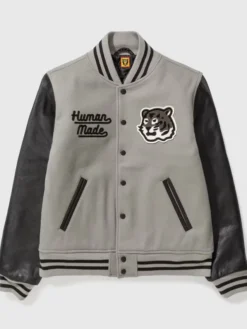 Human Made Grey Letterman Varsity Jacket