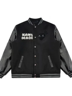 Human Made X Kaws Made Black Letterman Varsity Jacket