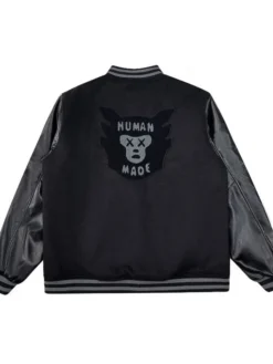 Human Made X Kaws Made Black Varsity Jacket Back