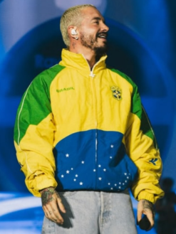 J Balvin Rock Show In Rio Intra x Brazil National Team Windbreaker Jacket For Sale
