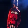JAY-Z 30 Show Pharrell Williams Red satin varsity jacket Back